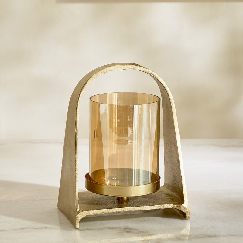 Home Box Accord Aluminium Hurricane Gold with Lustre Glass 16x11.5x22 cm - Image 2